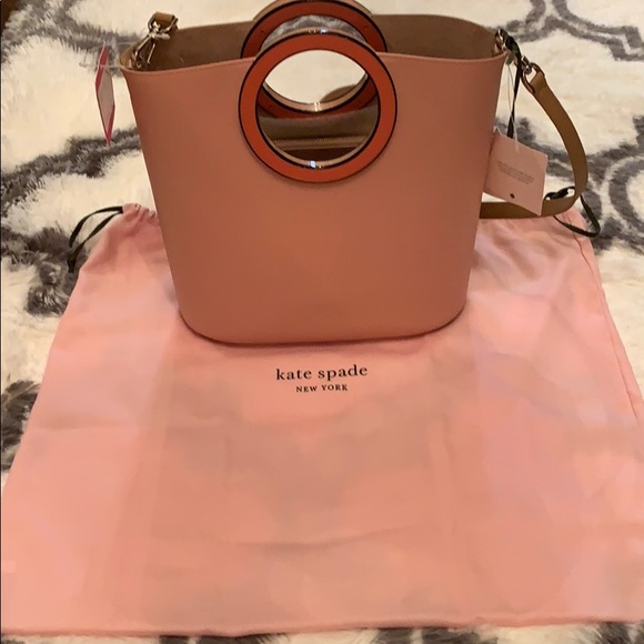 NWT Kate Spade Betty handbag tan & pink - Picture 7 of 7